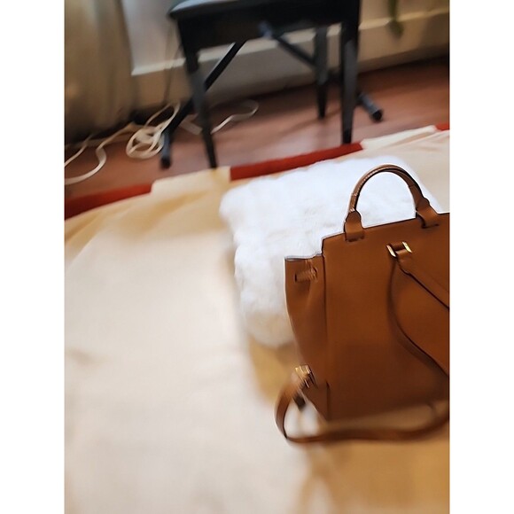 New Michael Kors Romy  Acorn/Brown Pebbled Leather Medium Backpack
